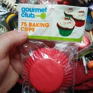 Gourmet Club Red Baking Cups - Pack of 75 X5 Packs